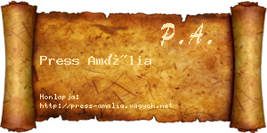 Press Amália névjegykártya